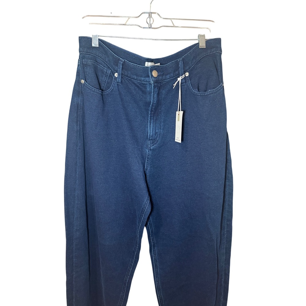 Good American NWT Jeanius Barrel Sweatpants Jeans Dark Wash Size 12/31 - Picture 3 of 10